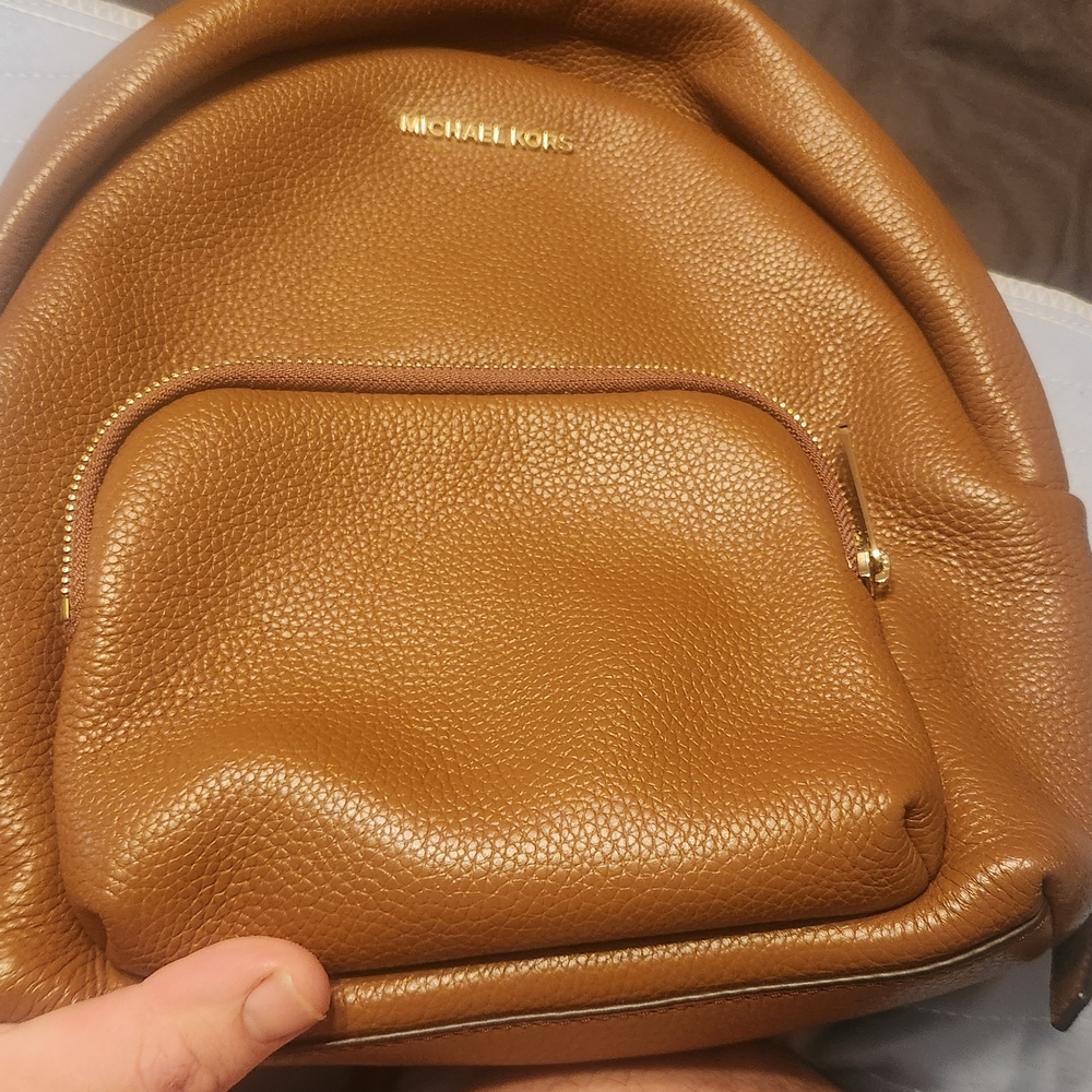 Michael Kors Men's Brown Pebbled Leather Backpack